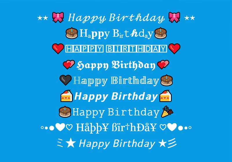 Happy Birthday Stylish Text Font style